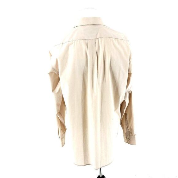 Bergamo New York Tan Cream 15.5 34/35 Pocket Front‎ Dress Shirt Cotton Polyester - Picture 5 of 8